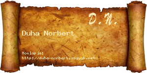 Duha Norbert névjegykártya