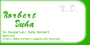 norbert duha business card
